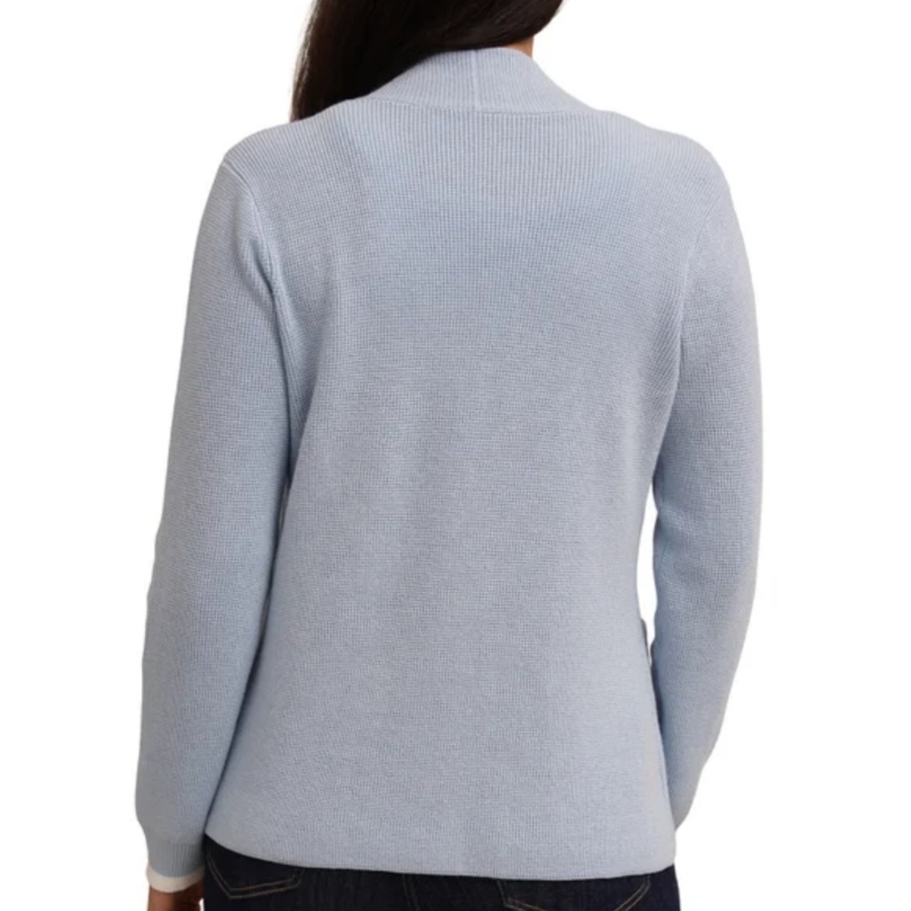 Cyrus Light Blue Open-Front Women's Cardigan Sweater - Picture 3 of 4